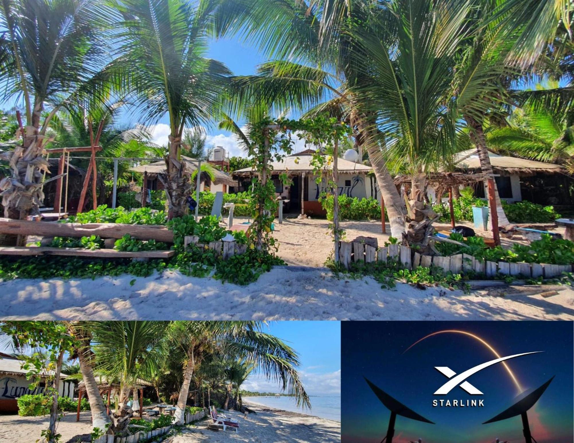 Lunazul Eco-Cabana Frente Al Mar 玛哈威 外观 照片